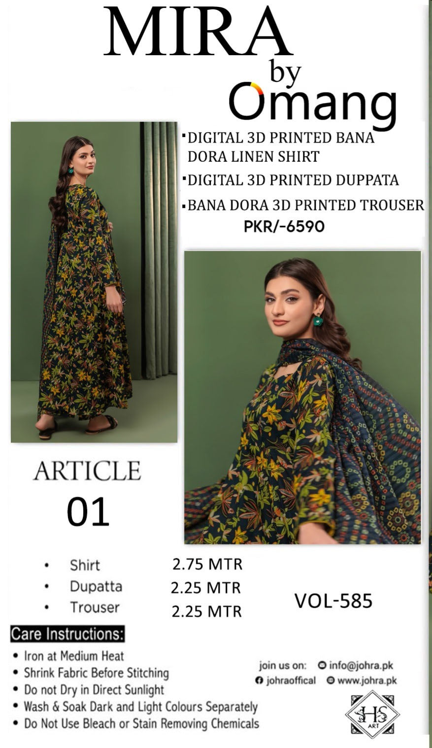 BANA DORA LINEN BLACK GREEN