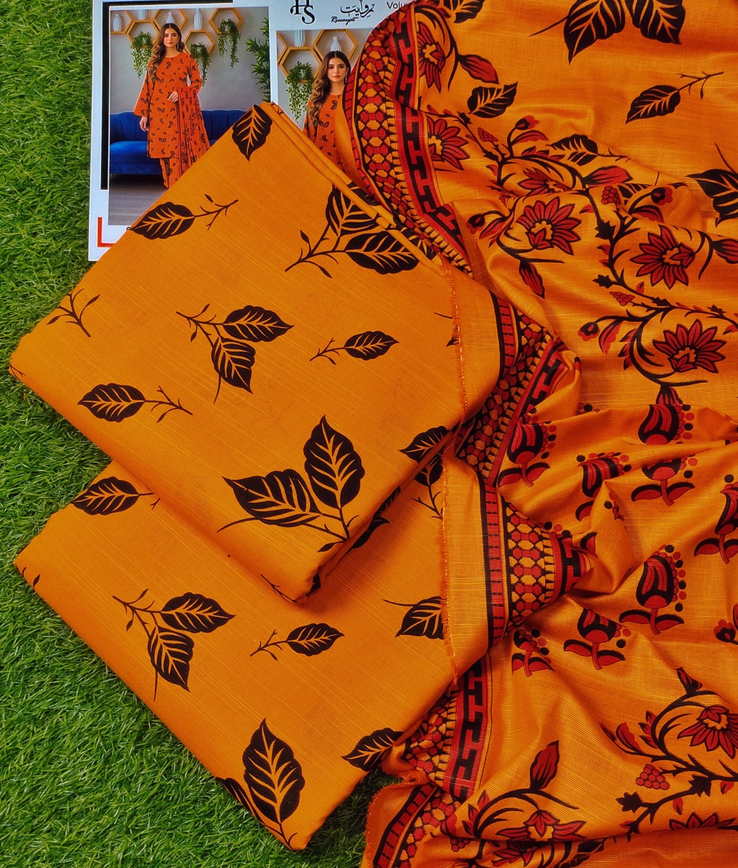 KHADDAR Orange black