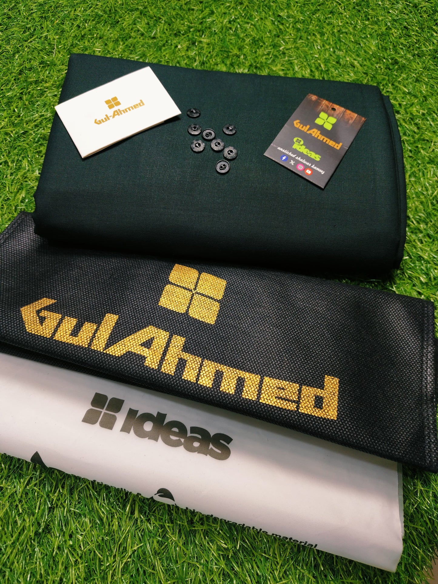 Gul Ahmad Prime Suiting (Bottle Green)