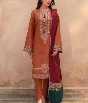 Jazmin Embroidered Dhanak with woolshawl