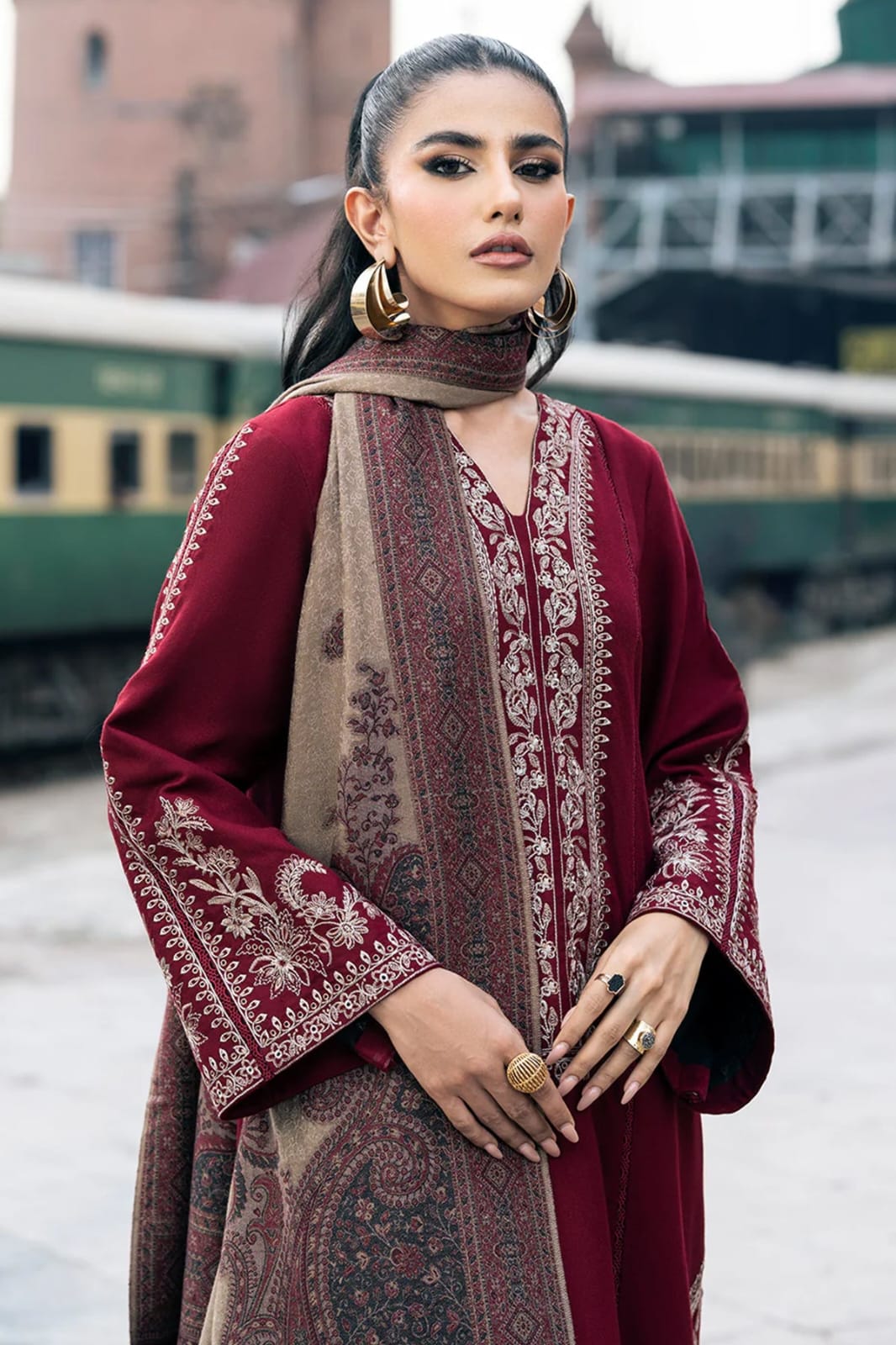 Izel embroidered Dhanak